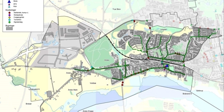 Kort over sikre skoleveje - Engdalskolen
