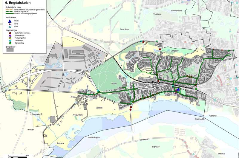 Kort over sikre skoleveje - Engdalskolen